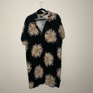 Ann Taylor | L | Black Floral Shirt Dress